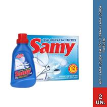 kit 1 lava louça em pó 1 samy lava louça tablete