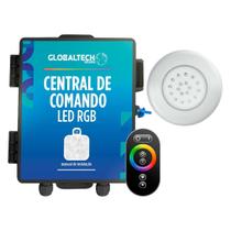 Kit 1 LED Piscina ABS RGB 18W + Central + Controle Touch