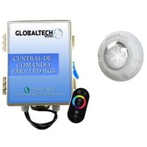 Kit 1 Led Piscina Rgb 9W + Central + Controle Touch Luxpool