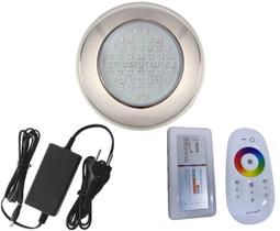 Kit 1 Led RGB 9w Inox316 Brustec + Fonte 1A + Controle Touch Kit 1 Led RGB 9w Inox316 Brustec + Fonte 1A + Controle Touch
