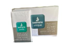 kit 1 Lençol C/elastico Solteiro 180 Fios e 1 Fronha Branca 150 fios Santista