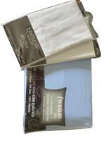 KIT 1 lençol com elastico Solteiro king azul e 1 fronha branca 180 fios 100 ALGODAO KIT 1 lençol com elastico Solteiro king azul e 1 fronha branca 180 fios 100 ALGODAO