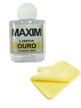 Kit 1 Limpa Jóias Ouro Puro 18K Maxim 40Ml +1 Flanela