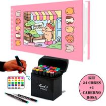 Kit 1 Livrinho de Pintura Bobbie Goods + Canetinha 24 Cores