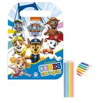 Kit 1 Livro de Colorir Paw Patrol e 6 Lápis de Cor Pastel