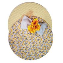 Kit 1 lugar - Floral e xadrez com astromélias amarelas