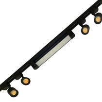 Kit 1 Luminária Difusa 15w + 4 Spots 7w Led + Trilho 1m Cor Preto Bivolt 3000K Kit 1 Luminária Difusa 15w + 4 Spots 7w Led + Trilho 1m Cor Preto Bivolt 3000K