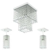 Kit 1 Lustres Cristal Acr. Marrycrilic +2 Clearcrilic Branco Kit 1 Lustres Cristal Acr. Marrycrilic +2 Clearcrilic Branco