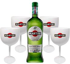 Kit 1 Martini Extra Dry 750ml + 4 Taças de acrílico personalizadas Kit 1 Martini Extra Dry 750ml + 4 Taças de acrílico personalizadas