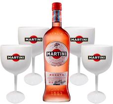 Kit 1 Martini Rosato 750ml + 4 Taças de acrílico personalizadas Kit 1 Martini Rosato 750ml + 4 Taças de acrílico personalizadas