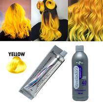 Kit 1 Masc Yellow 250g + 1 Tinta Yellow Amarelo +1 Ox 40 vol - Mairibel