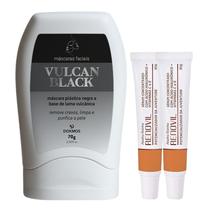 Kit 1 Máscara Facial Vulcan Black Peel Off + 2 Renovil Sérum Potencializador Juventude