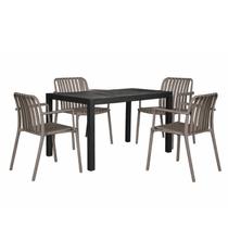 Kit 1 Mesa Creta 140x72cm e 4 Cadeira Tulum em Polipropileno Kit 1 Mesa Creta 140x72cm e 4 Cadeira Tulum em Polipropileno