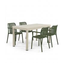 Kit 1 Mesa Creta 140x72cm e 4 Cadeira Tulum em Polipropileno Kit 1 Mesa Creta 140x72cm e 4 Cadeira Tulum em Polipropileno