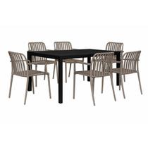 Kit 1 Mesa Creta 140x72cm e 6 Cadeira Tulum em Polipropileno Kit 1 Mesa Creta 140x72cm e 6 Cadeira Tulum em Polipropileno