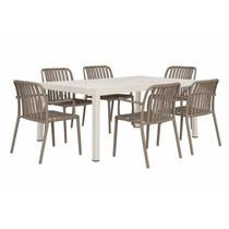 Kit 1 Mesa Creta 140x72cm e 6 Cadeira Tulum em Polipropileno Kit 1 Mesa Creta 140x72cm e 6 Cadeira Tulum em Polipropileno