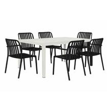 Kit 1 Mesa Creta 140x72cm e 6 Cadeira Tulum em Polipropileno Kit 1 Mesa Creta 140x72cm e 6 Cadeira Tulum em Polipropileno