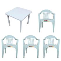 Kit 1 Mesa Desmon. 83cm e 4 Cadeira Poltrona 182kg