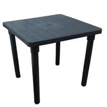 Kit 1 Mesa Quadrada Preta + 4 Cadeira Bistrô Preta 182kg
