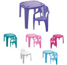Kit 1 Mesinha E 1 Cadeira Poltrona Infantil Plástic Colorida