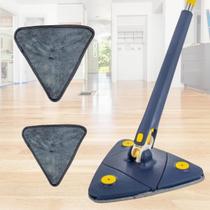 Kit 1 Mop De Limpeza Giratório 360 Triângular + 2 Refil Facilidade Cantos mais Estreitos Lavavel Agilidade Reutilizável