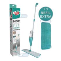 KIT 1 MOP SPRAY FIT FLASHLIMP RESERVATÓRIO 365ml CABO 129cm LIMPA PISO + 1 REFIL MICROFIBRA EXTRA