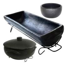 Kit 1 Moqueca Completa Ideal para preparar moquecas deliciosas Panela De Barro Moqueca Completa Com Travessa E Cumbuca
