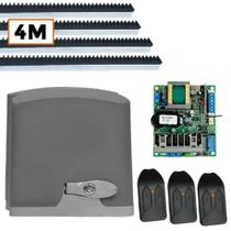 Kit 1 Motor DZ Rio 4m Crem 3 Control Portão Deslizante 400Kg 220V