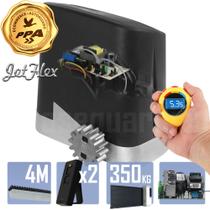 Kit 1 Motor PPA 1/4CV Dz Home JetFlex 4m Crem 2 Control Portão 350Kg