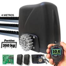 Kit 1 Motor Rossi Dz Atto Turbo 4m Crem 2 Control P/ Portão Deslizante 350kg 220v