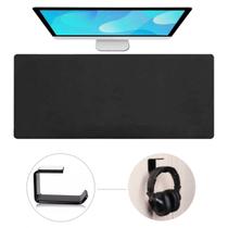 Kit 1 Mouse Pad Grande 70x30cm Preto Slim + 1 Suporte Fone Ouvido Kit 1 Mouse Pad Grande 70x30cm Preto Slim + 1 Suporte Fone Ouvido
