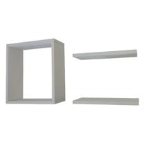 Kit 1 Nicho Quadrado e 2 Prateleira MDF Fosco TX Revestimento Duas Faces Fita Borda de Acabamento Otima Qualidade