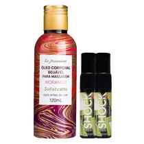 Kit 1 Óleo beijável Morango + 2 Óleo Spray Shock Plus Menta Sofisticatto