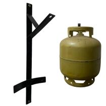 Kit 1 Ou 2 Suporte Suspenso Reforçado para Botijão de Gás P13 Antifurto Roubo Aço Parede Organizador Kit 1 Ou 2 Suporte Suspenso Reforçado para Botijão de Gás P13 Antifurto Roubo Aço Parede Organizador