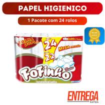 Kit 1 Pacote Papel Higiênico Fofinho Folha Dupla Neutro 30m 24 Rolos Kit 1 Pacote Papel Higiênico Fofinho Folha Dupla Neutro 30m 24 Rolos