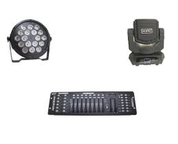 Kit 1 Par Led Slim 18X12W 1 Moving Led 4X25 1 Dmx 512