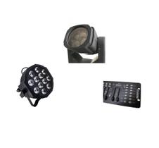Kit 1 par led slim rgbw 12x12w 1 moving led 4x25 dmx 512 - ONE LIGHT