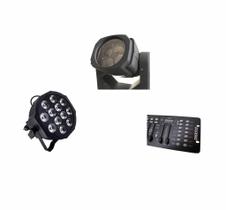 Kit 1 Par Led Slim Rgbw 12X12W+ 1 Moving Led 4X25+ Dmx 512