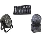Kit 1 par led slim rgbw 18x12w full 1 mini wash 7x12w full dmx 512