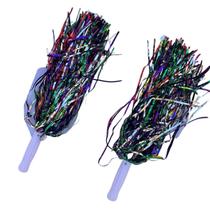 Kit/1 Par Mamãe Sacode Líder Torcida Metalizado Multicolor