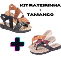 Kit 1 Par Tamanco Cruzado+Rasteirinha Uniflex