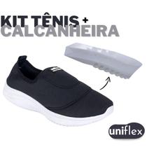 Kit 1 Par Tenis Feminino Calce Fácil Ortopédico Casual + Calcanheira e Silicone Anti Impacto Para Esporão