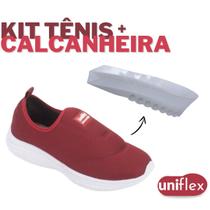 Kit 1 Par Tenis Feminino Calce Fácil Ortopédico Casual + Calcanheira e Silicone Anti Impacto Para Esporão