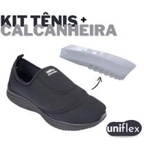 Kit 1 Par Tenis Ortopédico Calce Fácil Slip On Casual + Calcanheira Para Esporão Anti Impacto