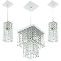 Kit 1 Pendente Marrycrilic + 2 Pendentes Clearcrilic Branco Kit 1 Pendente Marrycrilic + 2 Pendentes Clearcrilic Branco