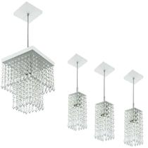 Kit 1 Pendentes Marrycrilic + 3 Pendentes Clearcrilic Branco Kit 1 Pendentes Marrycrilic + 3 Pendentes Clearcrilic Branco