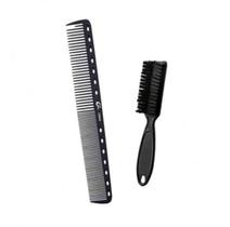 kit 1 Pente de Carbono e 1 escovinha de disfarce degrade para Barbeiro Barbershop Barbeiro Cabelereiro