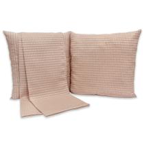 Kit 1 Peseira CASAL + 2 Capas de Almofadas 40cm x 40cm Piquet Favinho