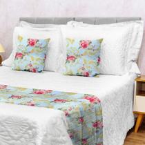 Kit 1 Peseira KING + 2 Capas de Almofadas 40x40cm Piquet