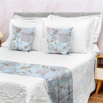 Kit 1 Peseira QUEEN + 2 Capas de Almofadas 40x40cm Piquet